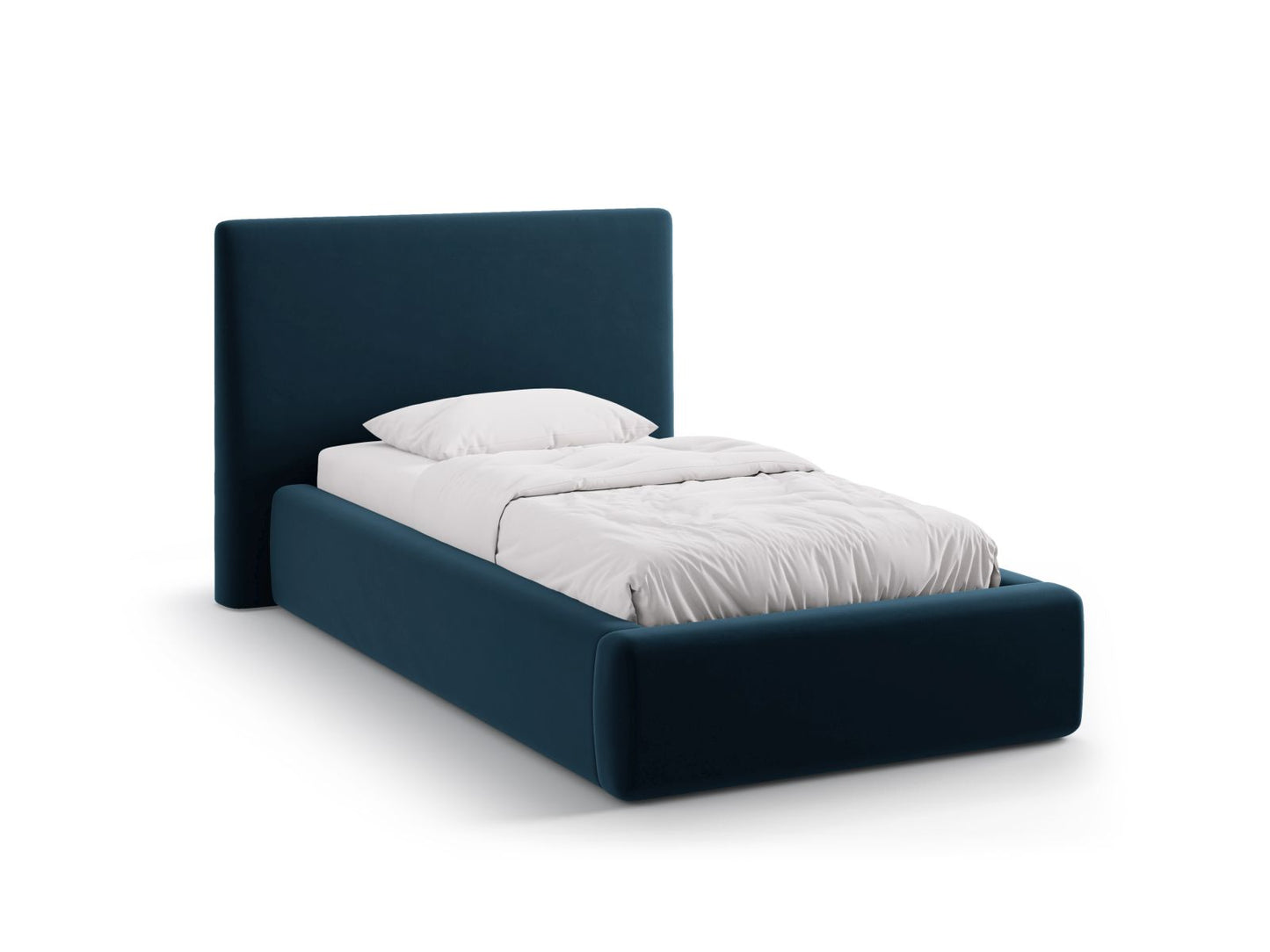 Asti Storage Bed With Headboard, 130x220 cm — Navy Blue