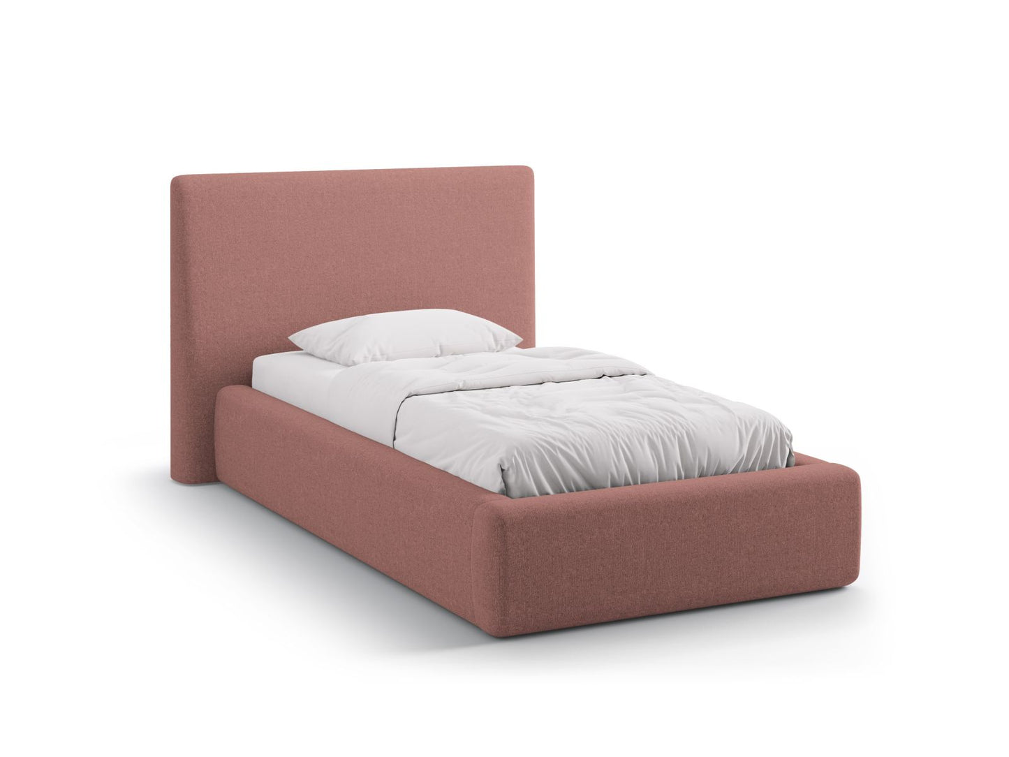 Asti Storage Bed With Headboard, 130x220 cm — Dark Pink