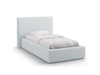 Asti Storage Bed With Headboard, 130x220 cm — Light Grey
