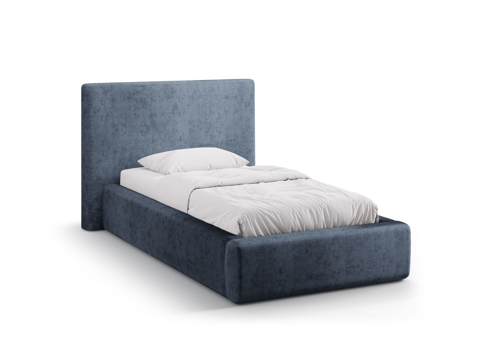 Asti Storage Bed With Headboard, 130x220 cm — Dark Blue