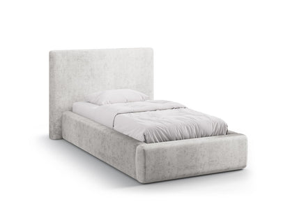 Asti Storage Bed With Headboard, 130x220 cm — Light Grey