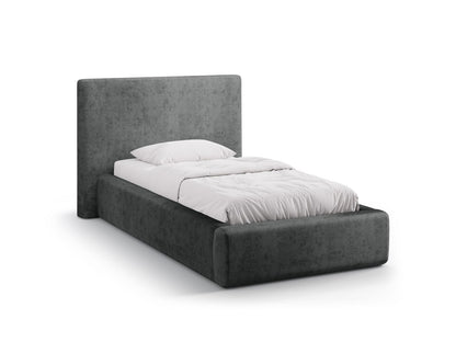 Asti Storage Bed With Headboard, 130x220 cm — Dark Grey