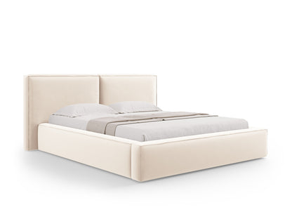 Arendal Storage Bed With Double Headboard — Light Beige
