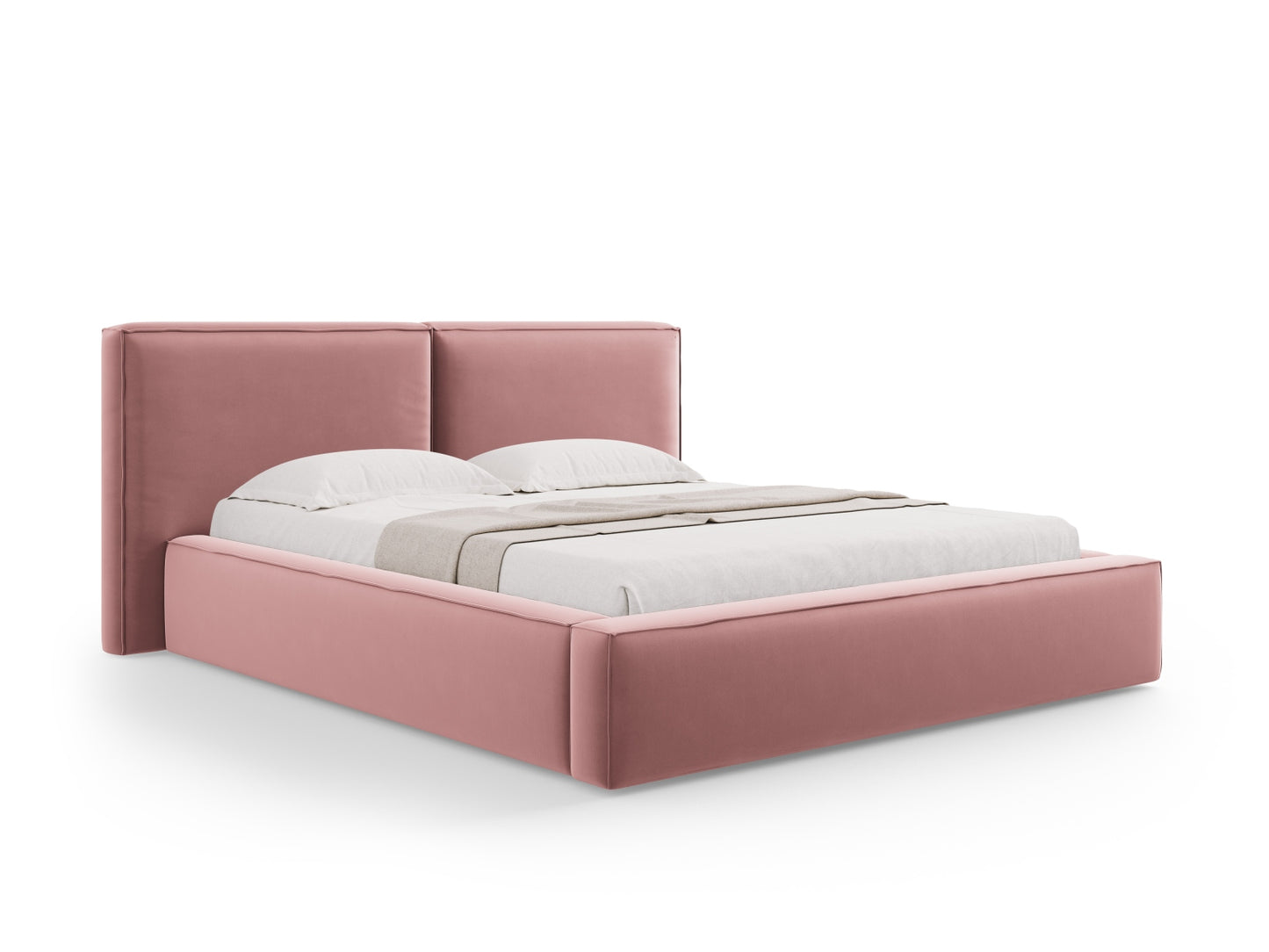 Arendal Storage Bed With Double Headboard — Pink
