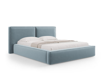 Arendal Storage Bed With Double Headboard — Light Blue