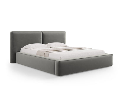 Arendal Storage Bed With Double Headboard — Light Grey