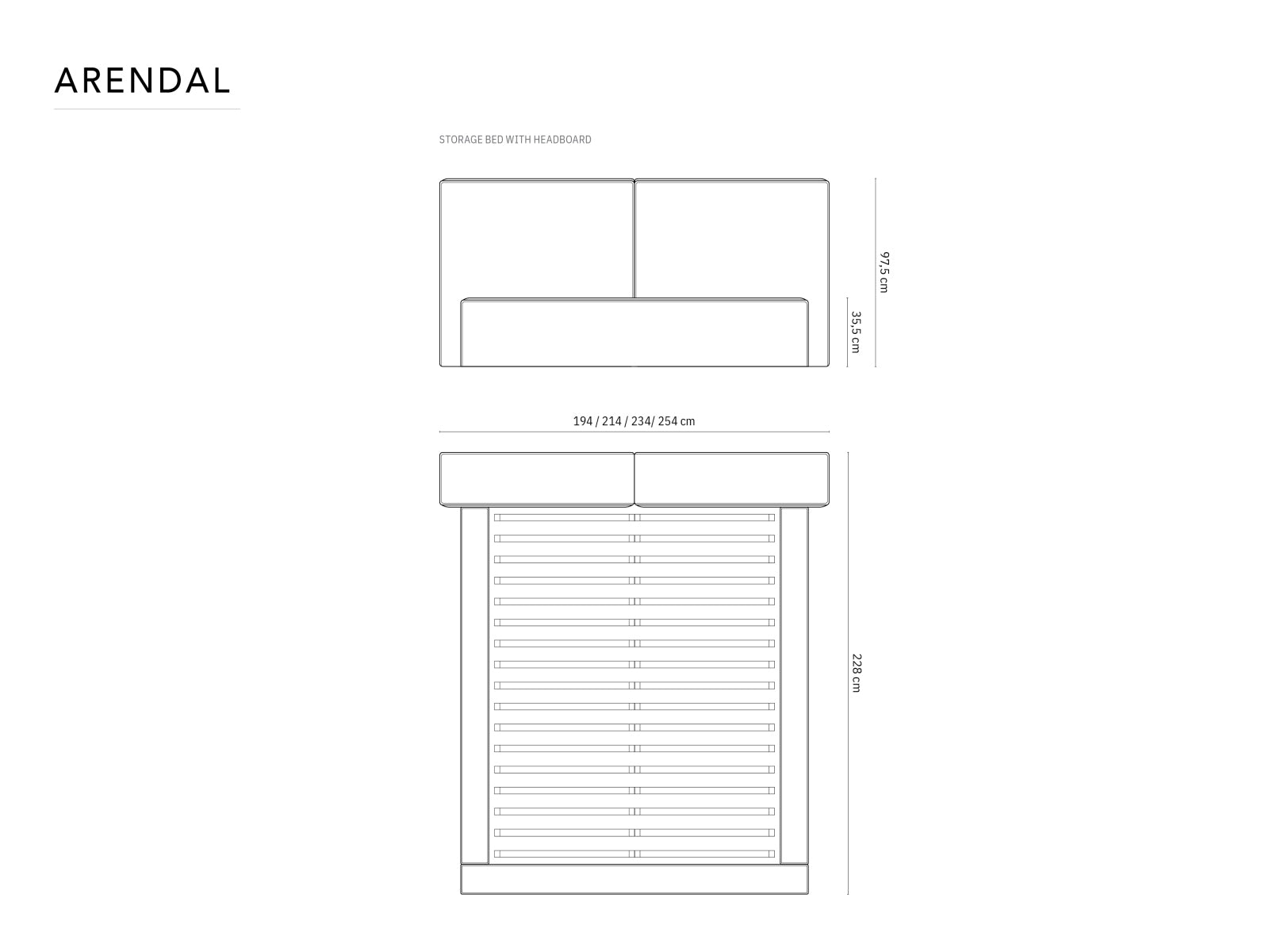 Arendal Storage Bed With Double Headboard