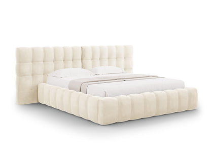 Bali Storage Bed With Double Headboard — Light Beige