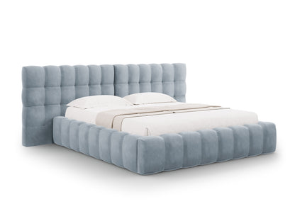 Bali Storage Bed With Double Headboard — Light Blue