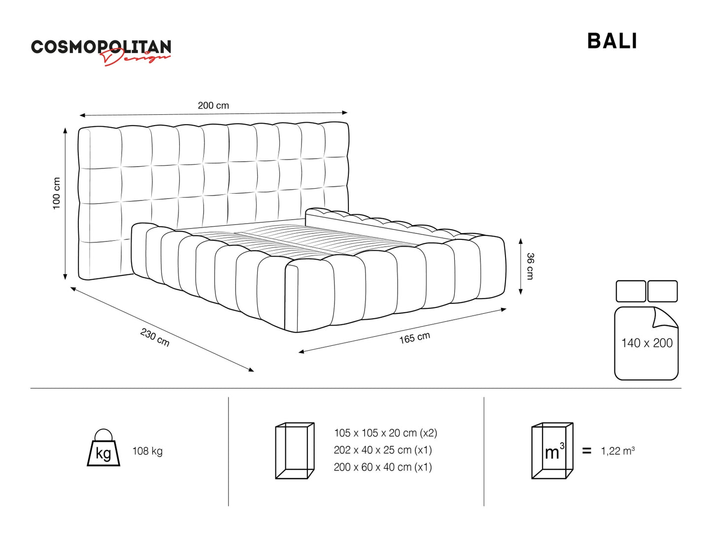 Bali Storage Bed With Double Headboard