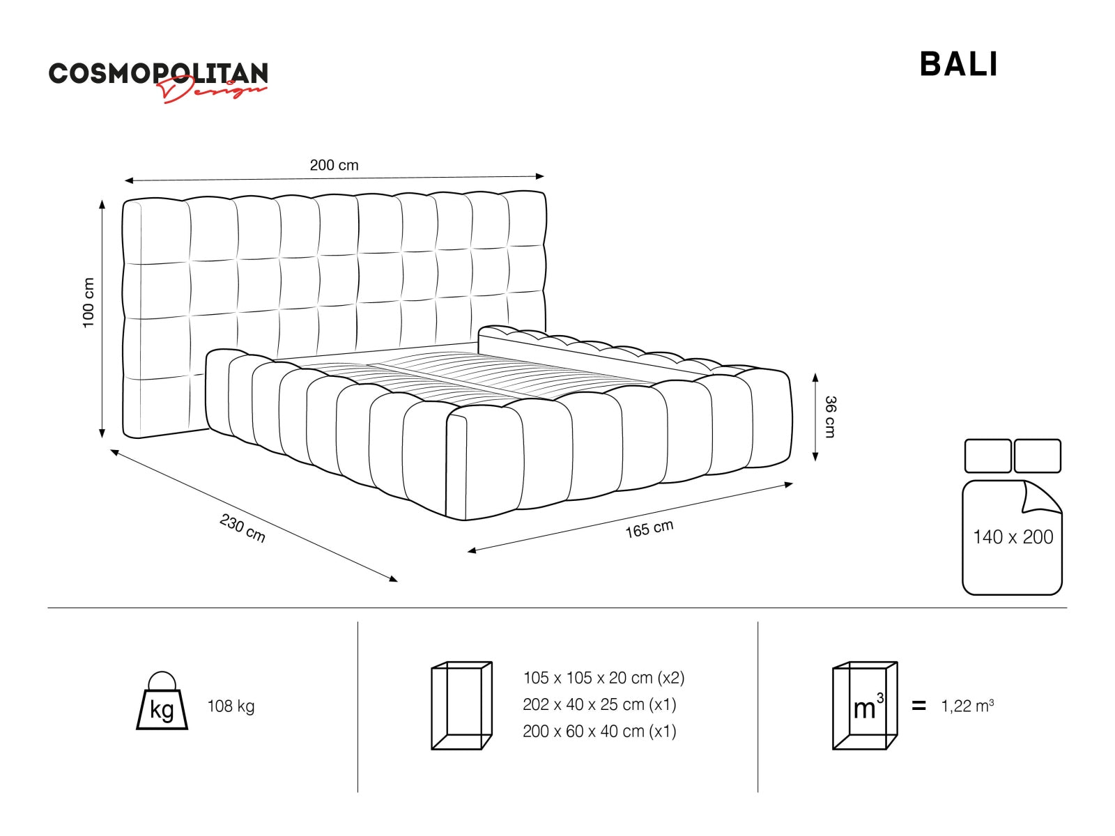 Bali Storage Bed With Double Headboard