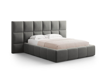 Livigno Storage Bed With Double Headboard — Light Grey