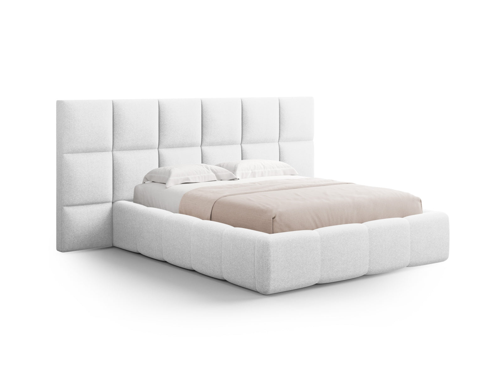 Livigno Storage Bed With Headboard — Cold Light Grey