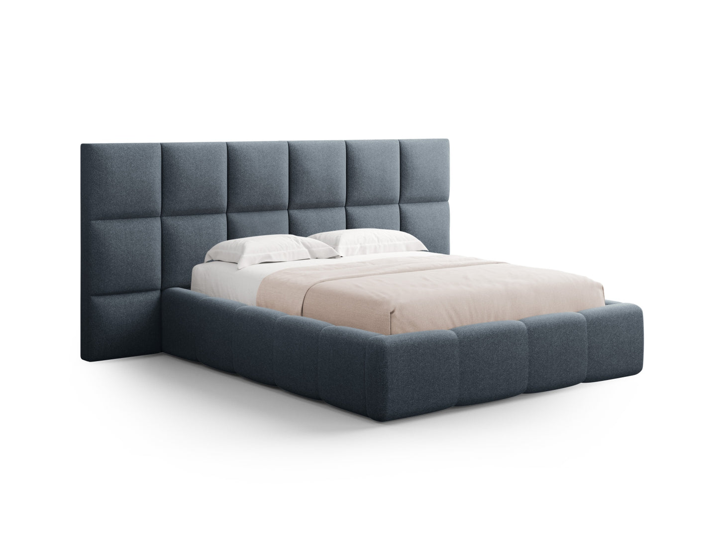 Livigno Storage Bed With Headboard — Dark Blue
