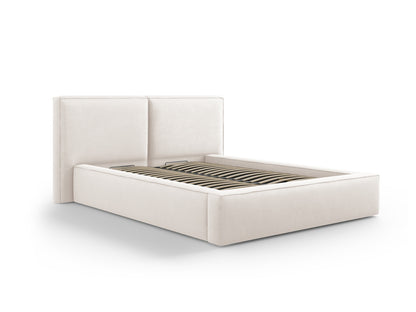 Arendal Storage Bed With Double Headboard — Light Beige