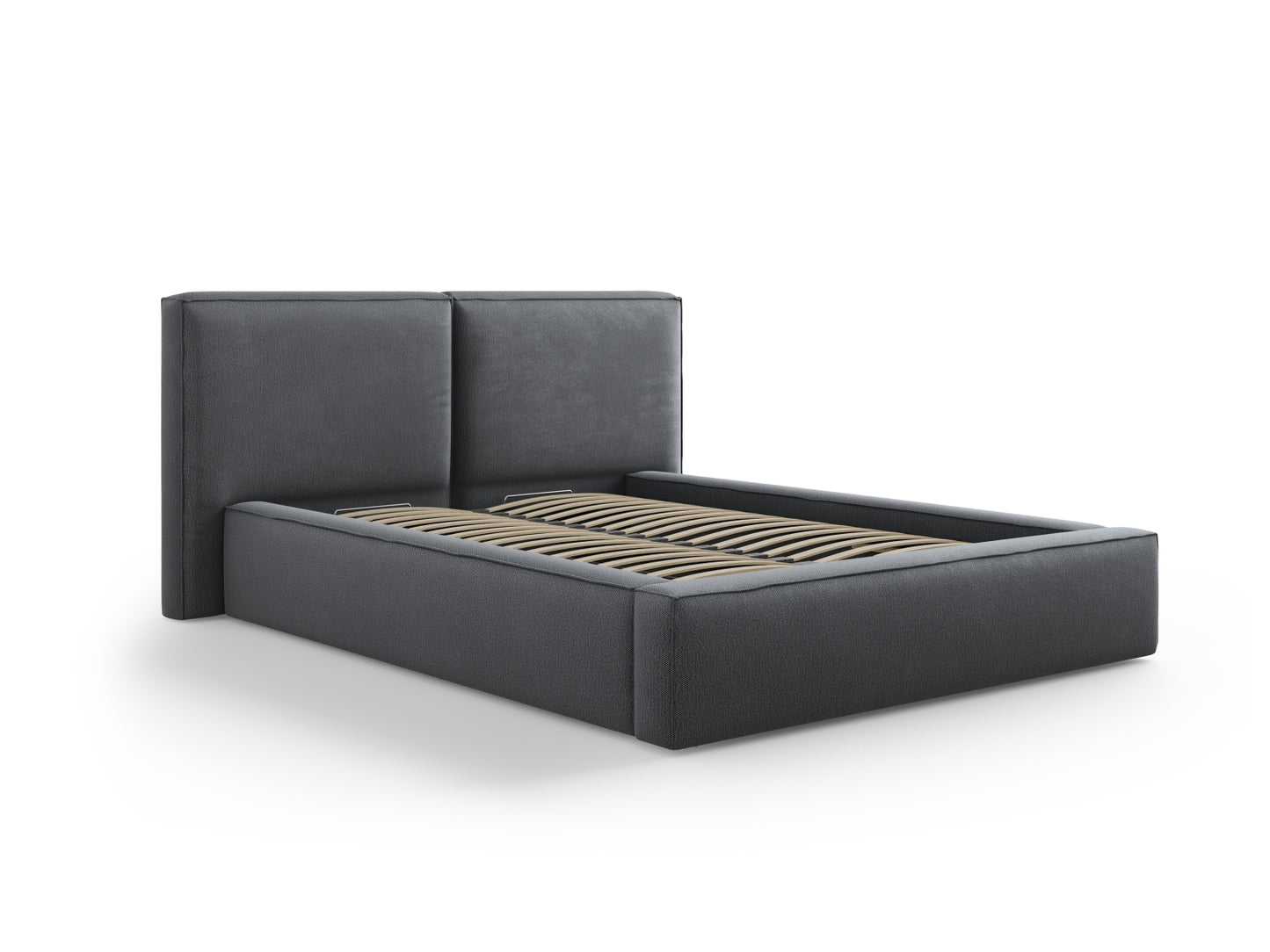 Arendal Storage Bed With Double Headboard — Dark Grey
