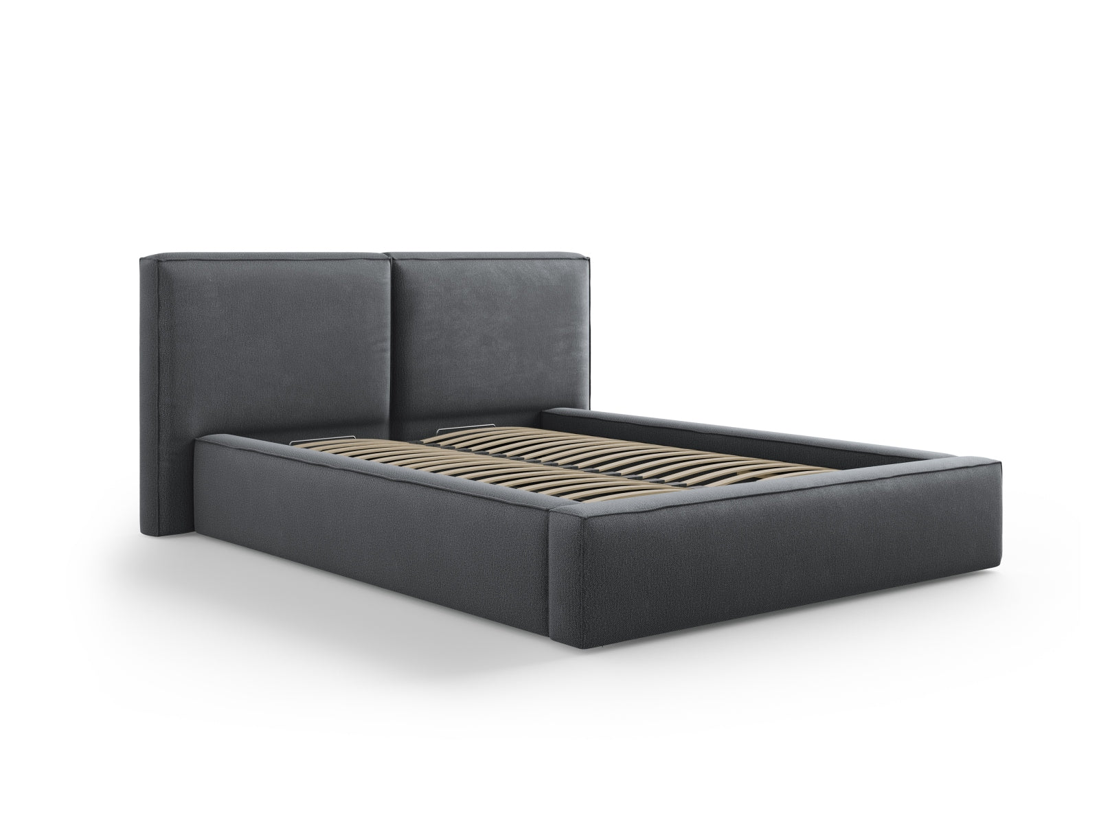 Arendal Storage Bed With Double Headboard — Dark Grey
