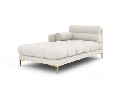 Bali Chaise Longue, 102x185 cm — Light Beige / Gold Metal / Left