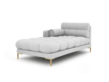 Bali Chaise Longue, 102x185 cm — Light Grey / Gold Metal / Left