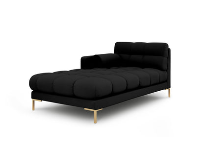 Bali Chaise Longue, 102x185 cm — Black / Gold Metal / Left