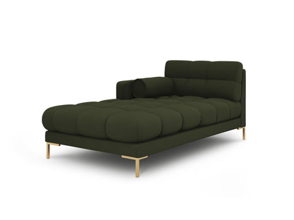Bali Chaise Longue, 102x185 cm — Green / Gold Metal / Left