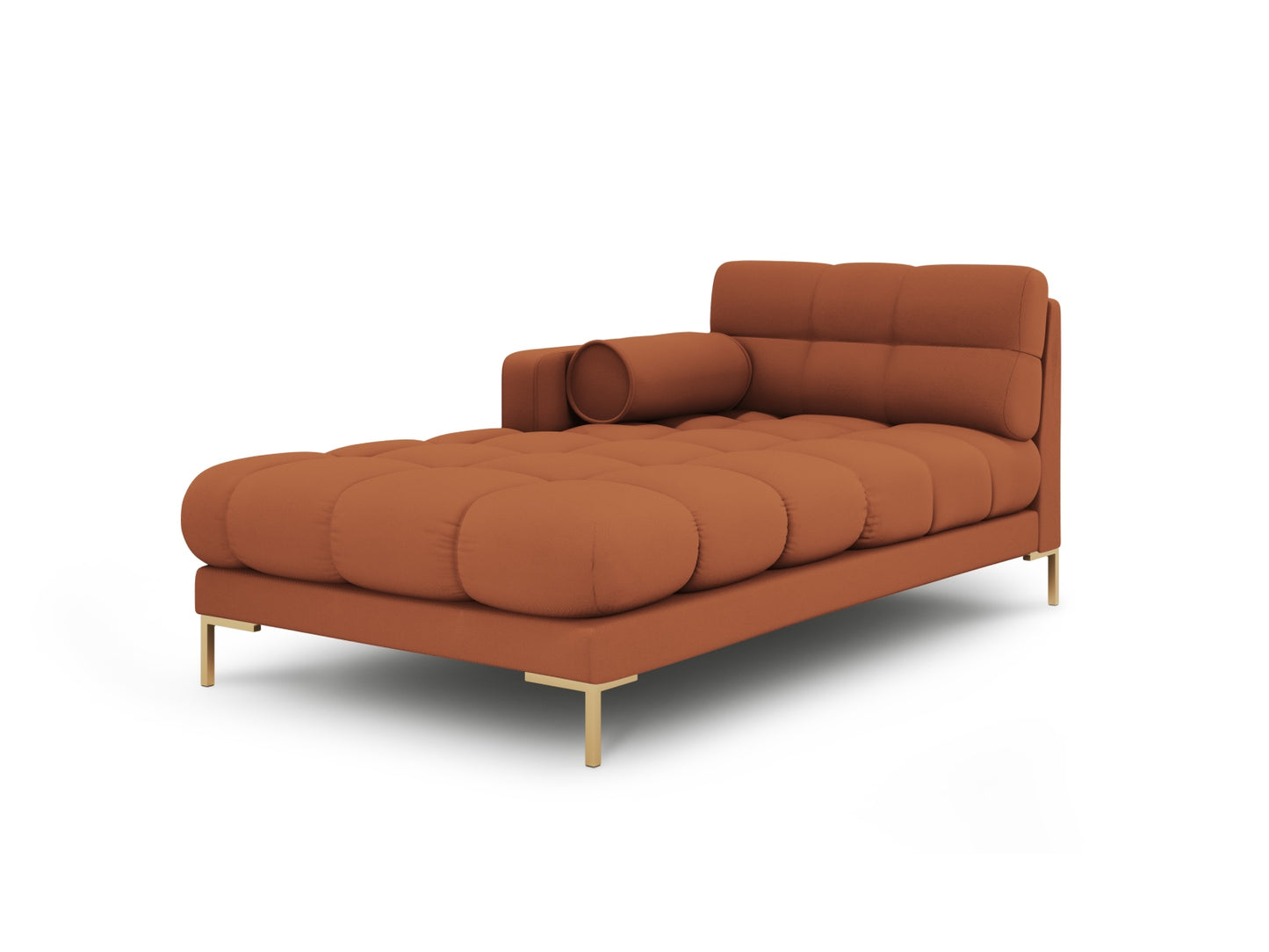 Bali Chaise Longue, 102x185 cm — Brick / Gold Metal / Left