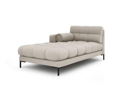 Bali Chaise Longue, 102x185 cm — Beige / Black Metal / Left