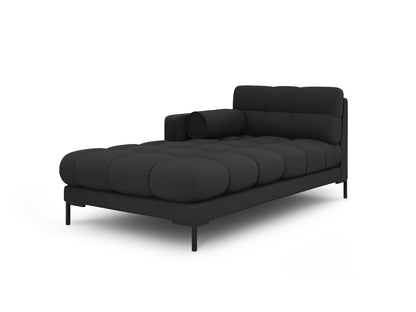 Bali Chaise Longue, 102x185 cm — Dark Grey / Black Metal / Left