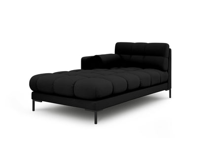 Bali Chaise Longue, 102x185 cm — Black / Black Metal / Left