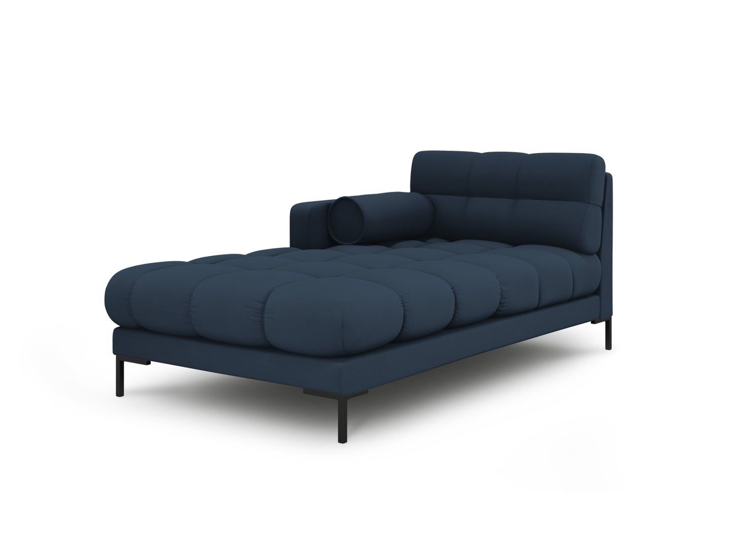 Bali Chaise Longue, 102x185 cm — Blue / Black Metal / Left