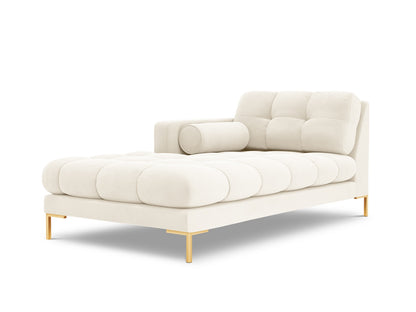 Bali Chaise Longue, 102x185 cm — Light Beige / Gold Metal / Left