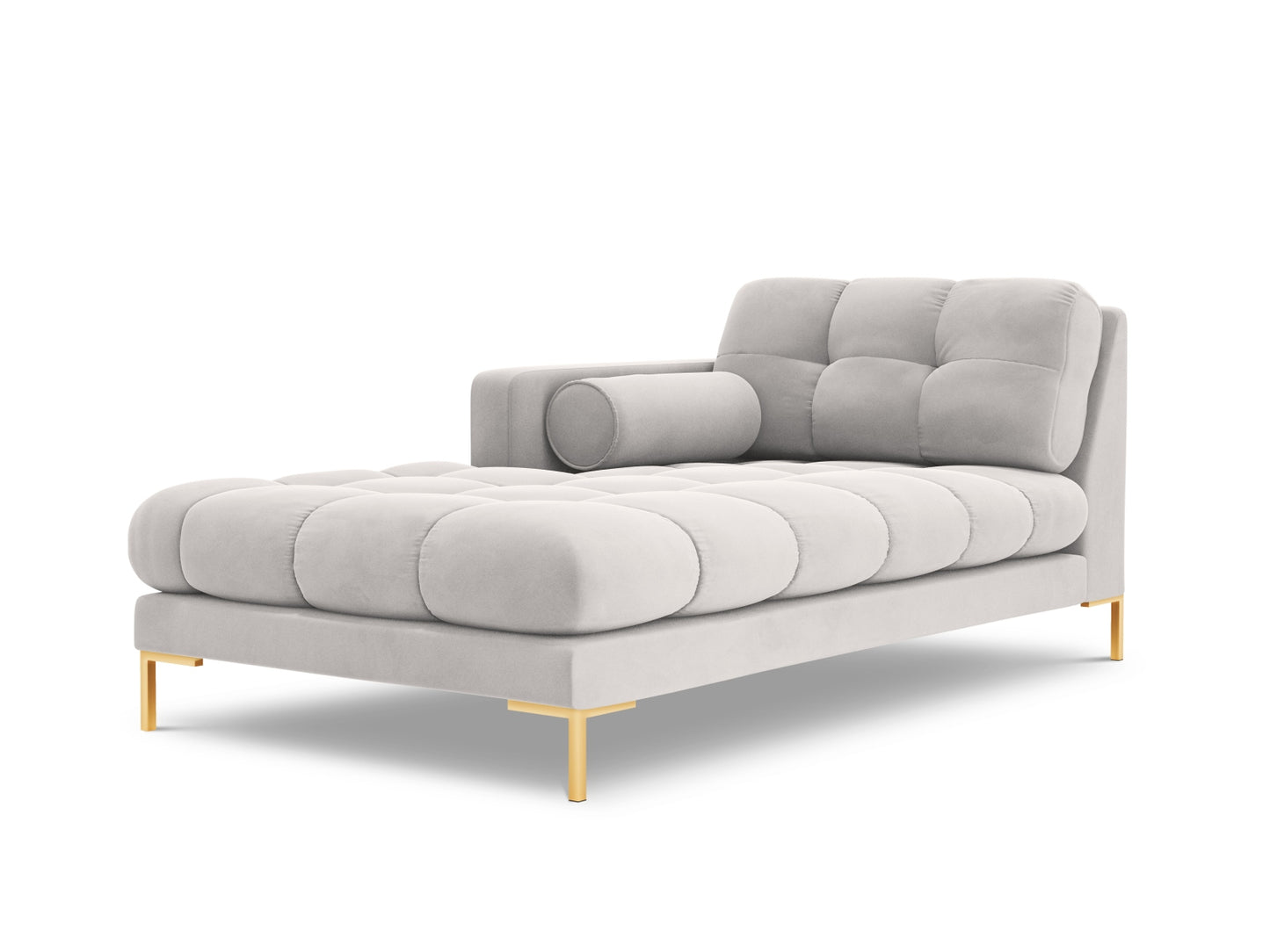 Bali Chaise Longue, 102x185 cm — Silver / Gold Metal / Left