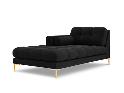 Bali Chaise Longue, 102x185 cm — Black / Gold Metal / Left