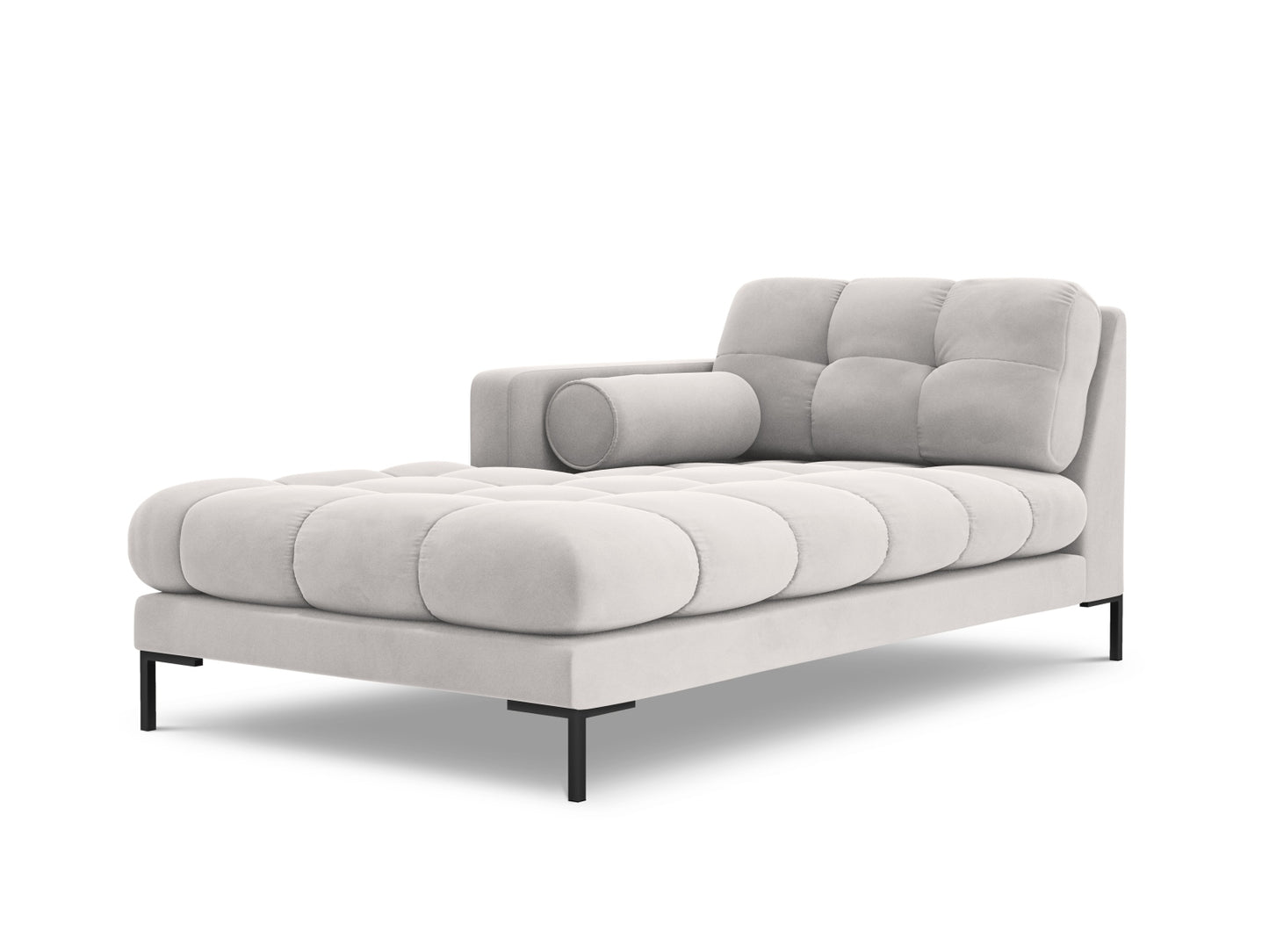 Bali Chaise Longue, 102x185 cm — Silver / Black Metal / Left