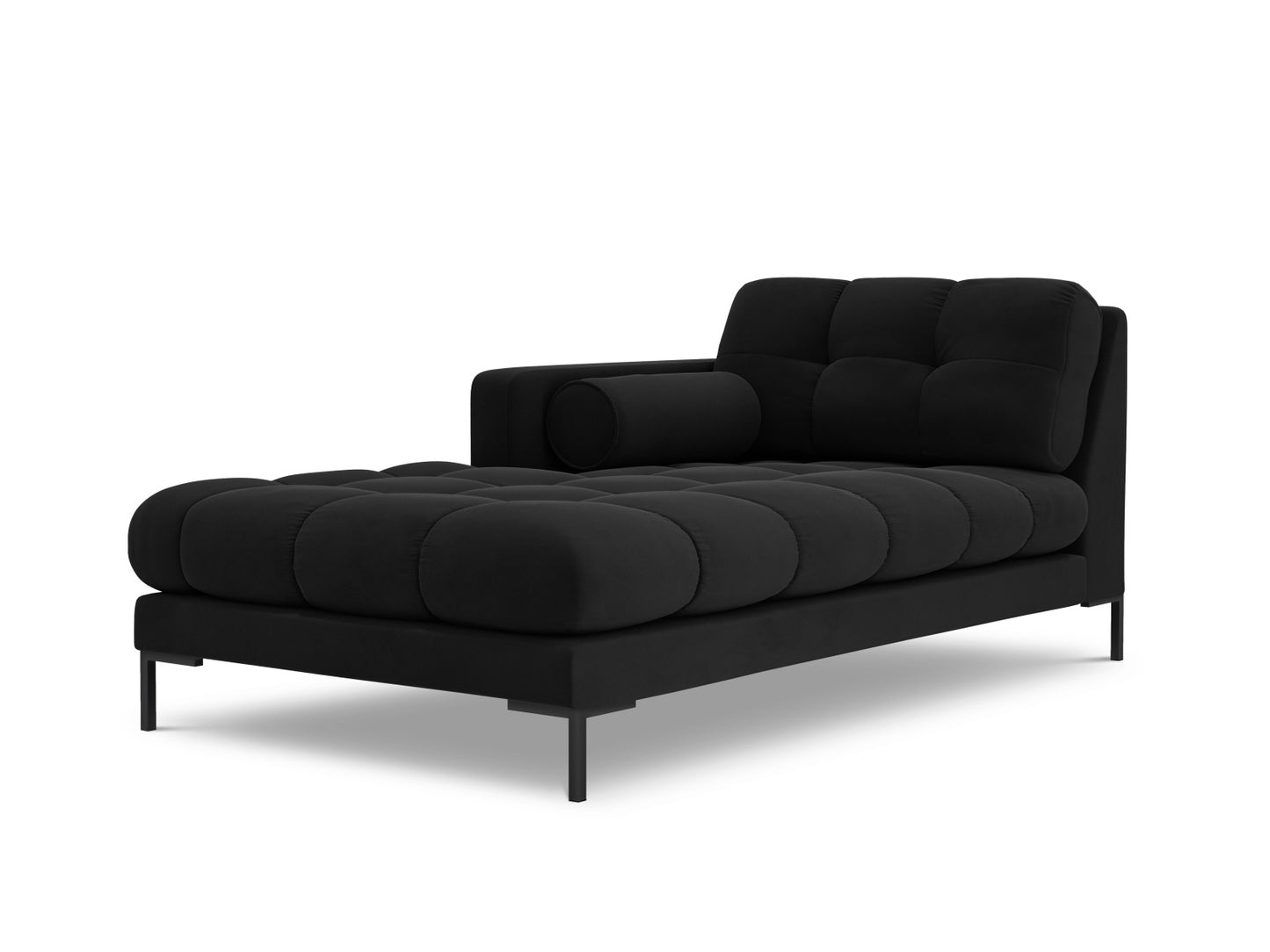 Bali Chaise Longue, 102x185 cm — Black / Black Metal / Left