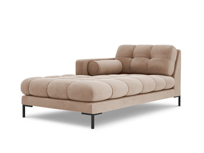Bali Chaise Longue, 102x185 cm — Beige / Black Metal / Left