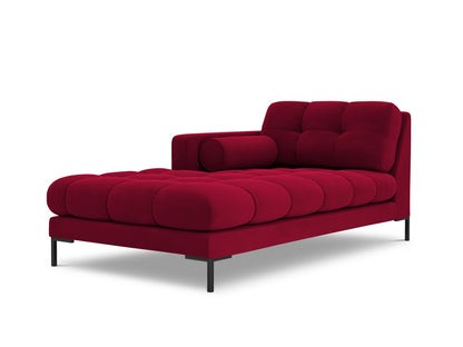 Bali Chaise Longue, 102x185 cm — Red / Black Metal / Left