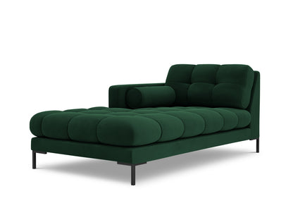 Bali Chaise Longue, 102x185 cm — Bottle Green / Black Metal / Left