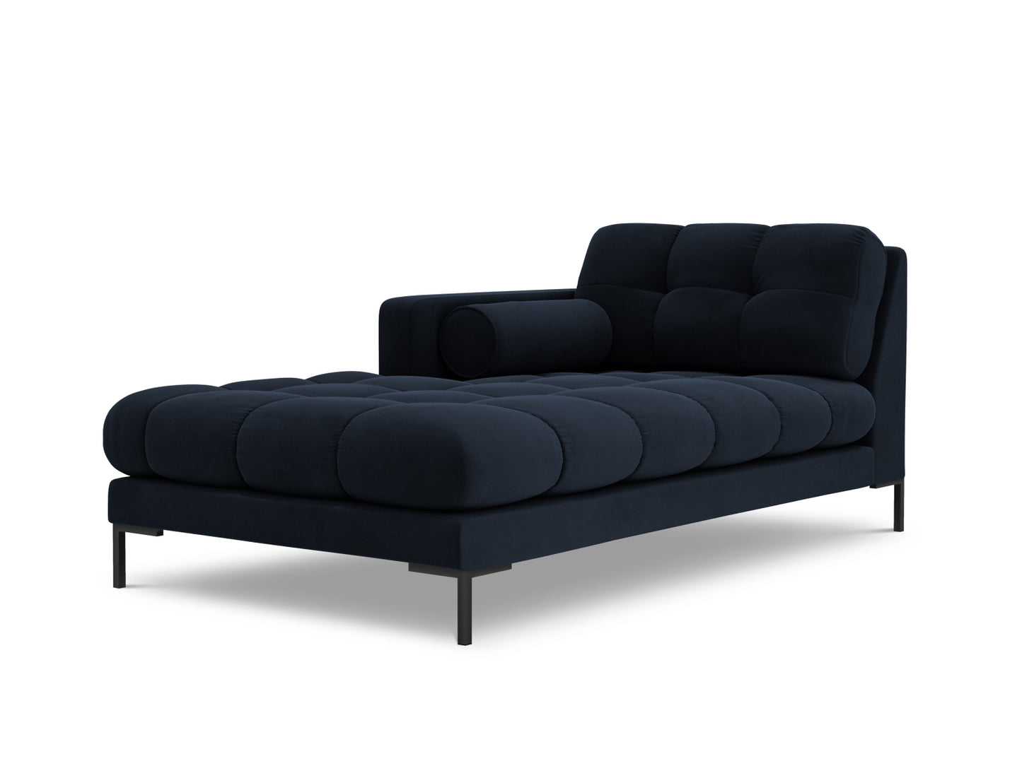 Bali Chaise Longue, 102x185 cm — Dark Blue / Black Metal / Left