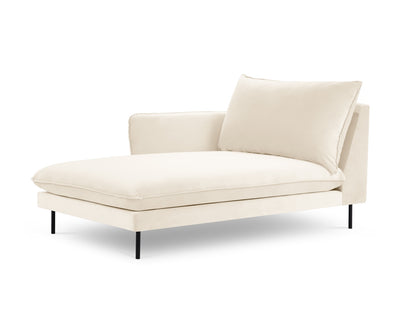 Vienna Chaise Longue, 110x170 cm — Light Beige / Black Metal / Left