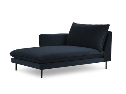Vienna Chaise Longue, 110x170 cm — Dark Blue / Black Metal / Left