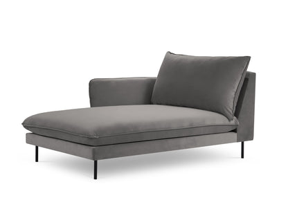 Vienna Chaise Longue, 110x170 cm — Light Grey / Black Metal / Left