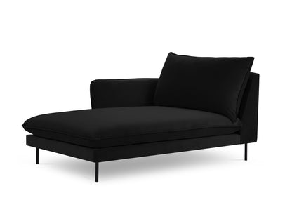 Vienna Chaise Longue, 110x170 cm — Black / Black Metal / Left