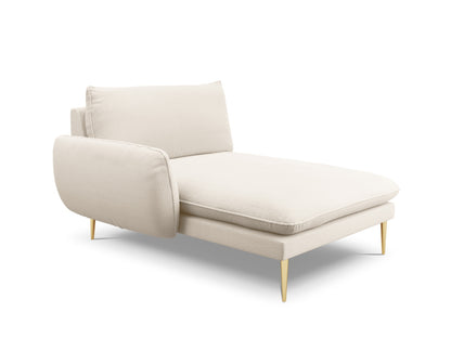 Vienna Chaise Longue, 110x170 cm — Beige / Gold Metal / Left