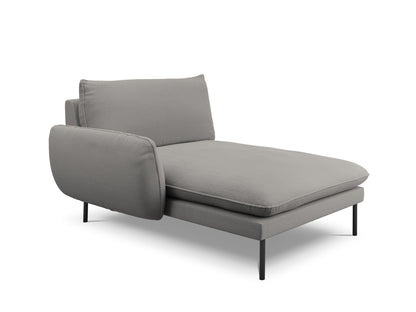 Vienna Chaise Longue, 110x170 cm — Grey / Black Metal / Left