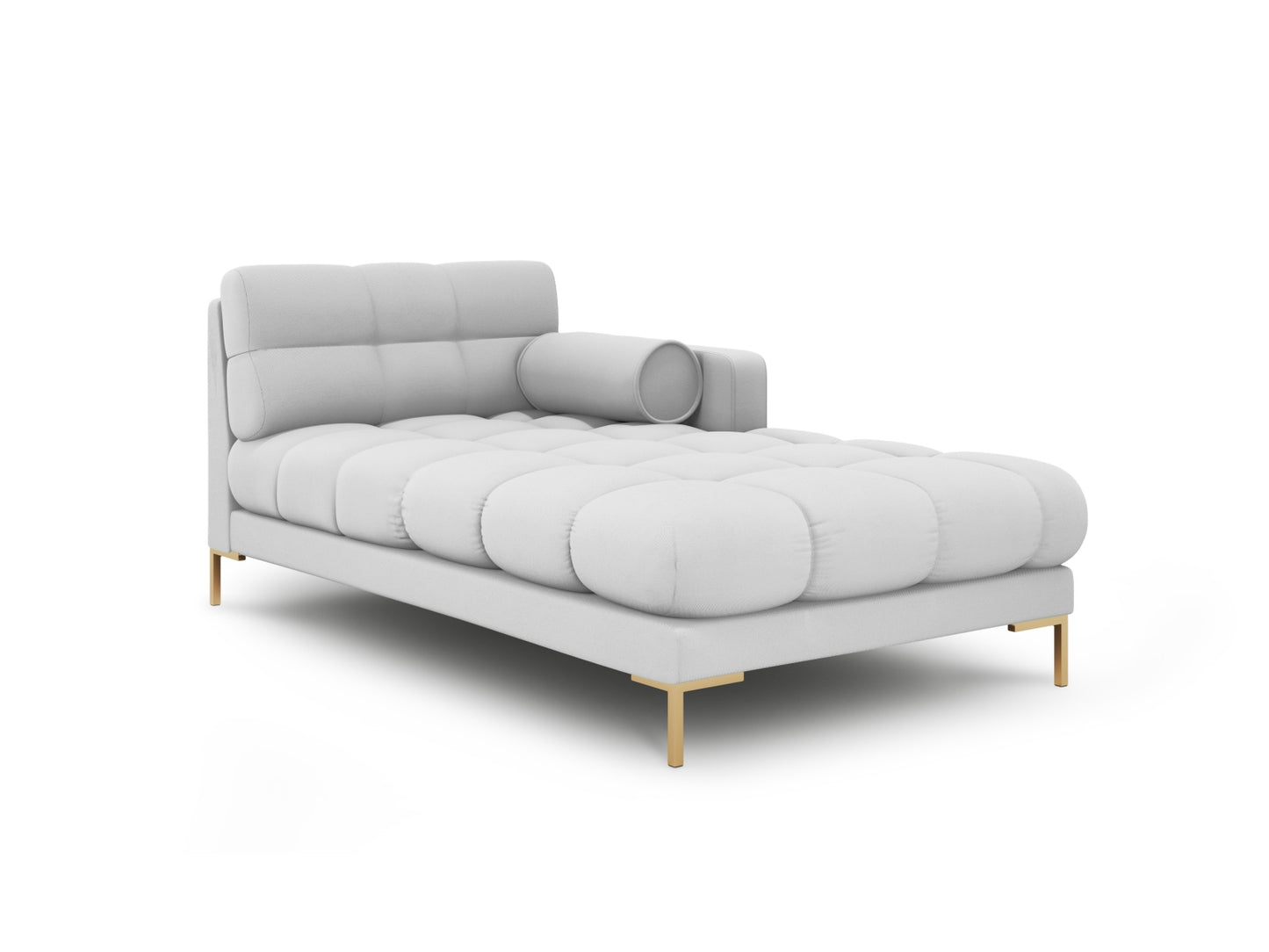 Bali Chaise Longue, 102x185 cm — Light Grey / Gold Metal / Right