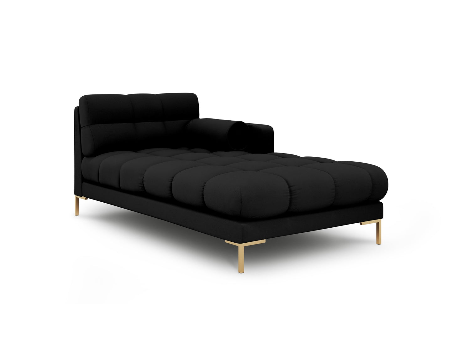 Bali Chaise Longue, 102x185 cm — Black / Gold Metal / Right