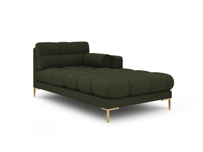 Bali Chaise Longue, 102x185 cm — Green / Gold Metal / Right