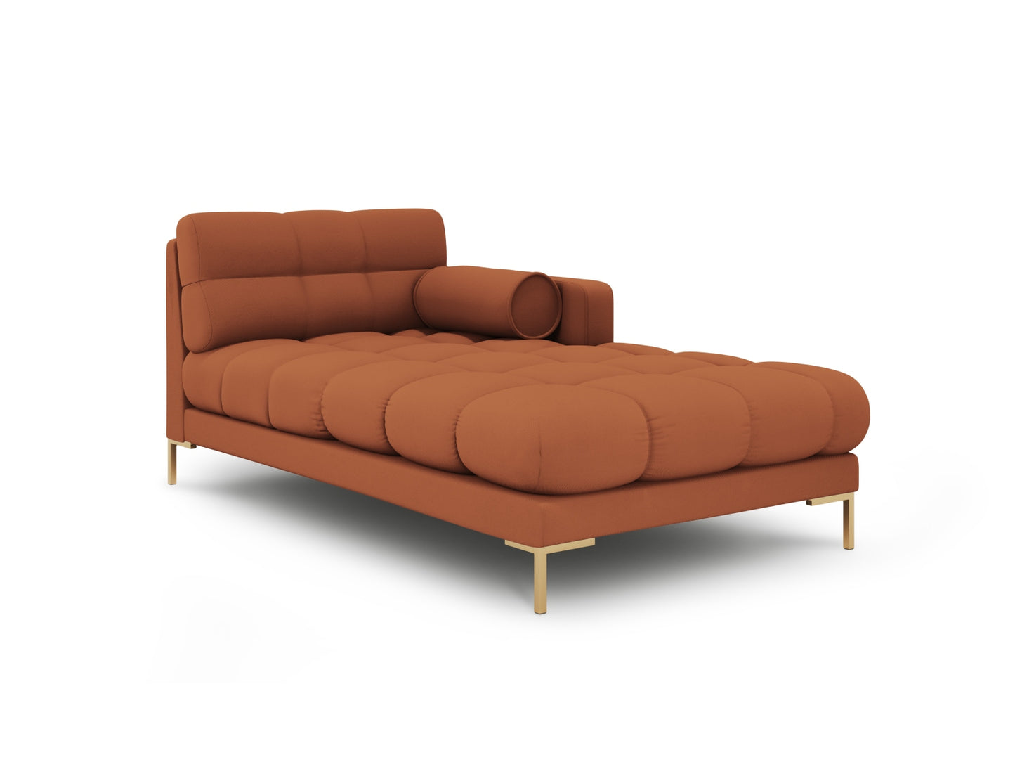 Bali Chaise Longue, 102x185 cm — Brick / Gold Metal / Right