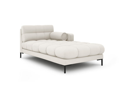 Bali Chaise Longue, 102x185 cm — Light Beige / Black Metal / Right